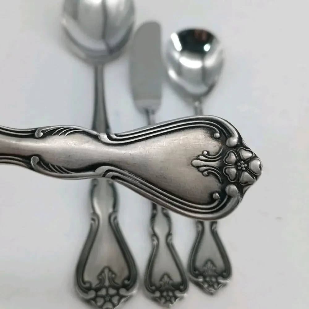 4X Serving Vtg Noritake 18-8 Stainless Japan Sylvia Flatware Spoons Fork Sugar